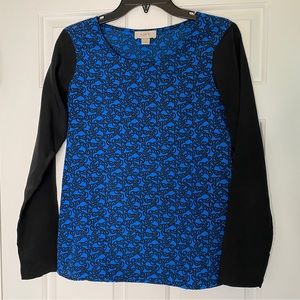 Loft Black & Blue Blouse XS